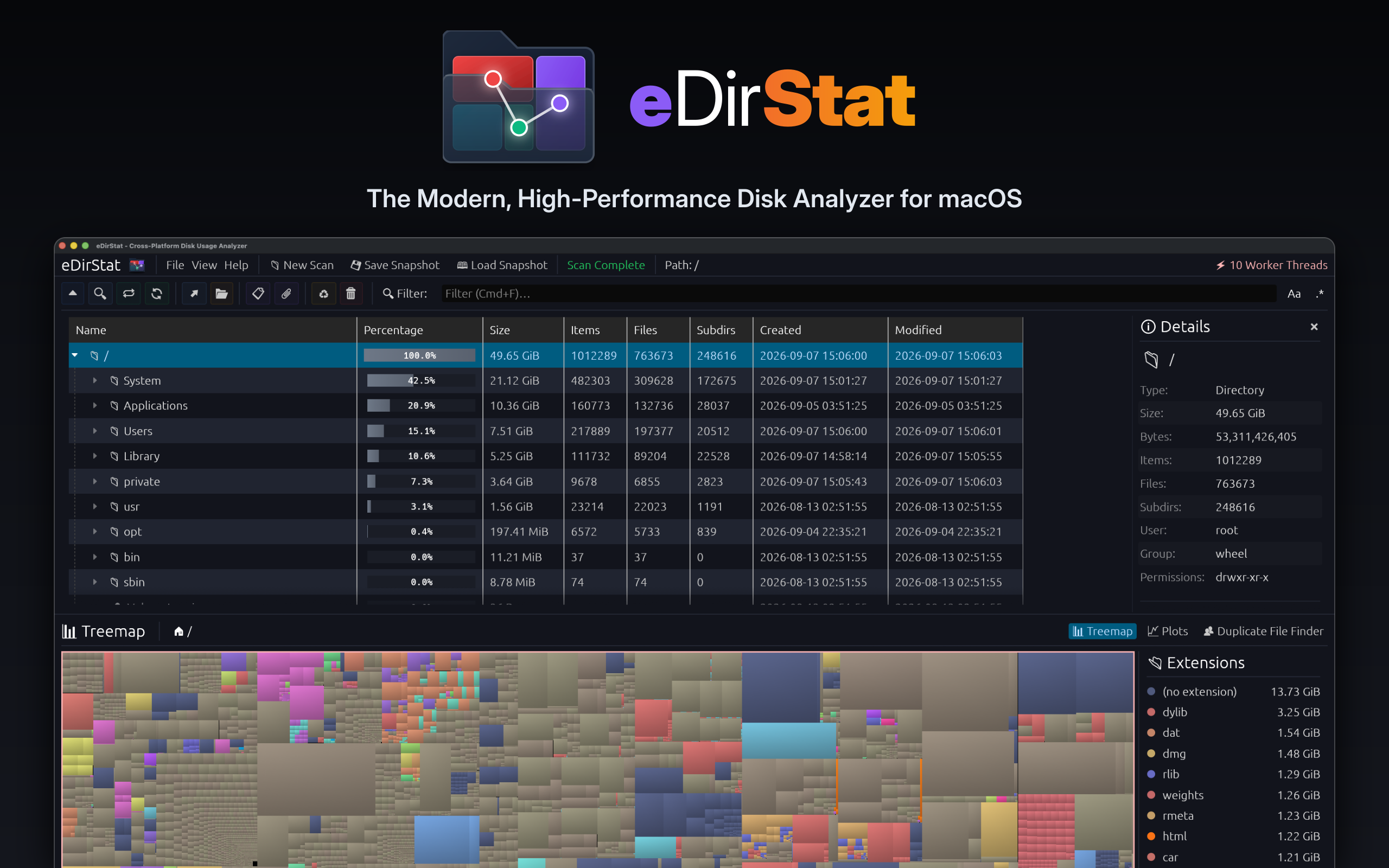 eDirStat v2.2.0 — Treemap Zoom, 18 Languages & Mac App Store Release